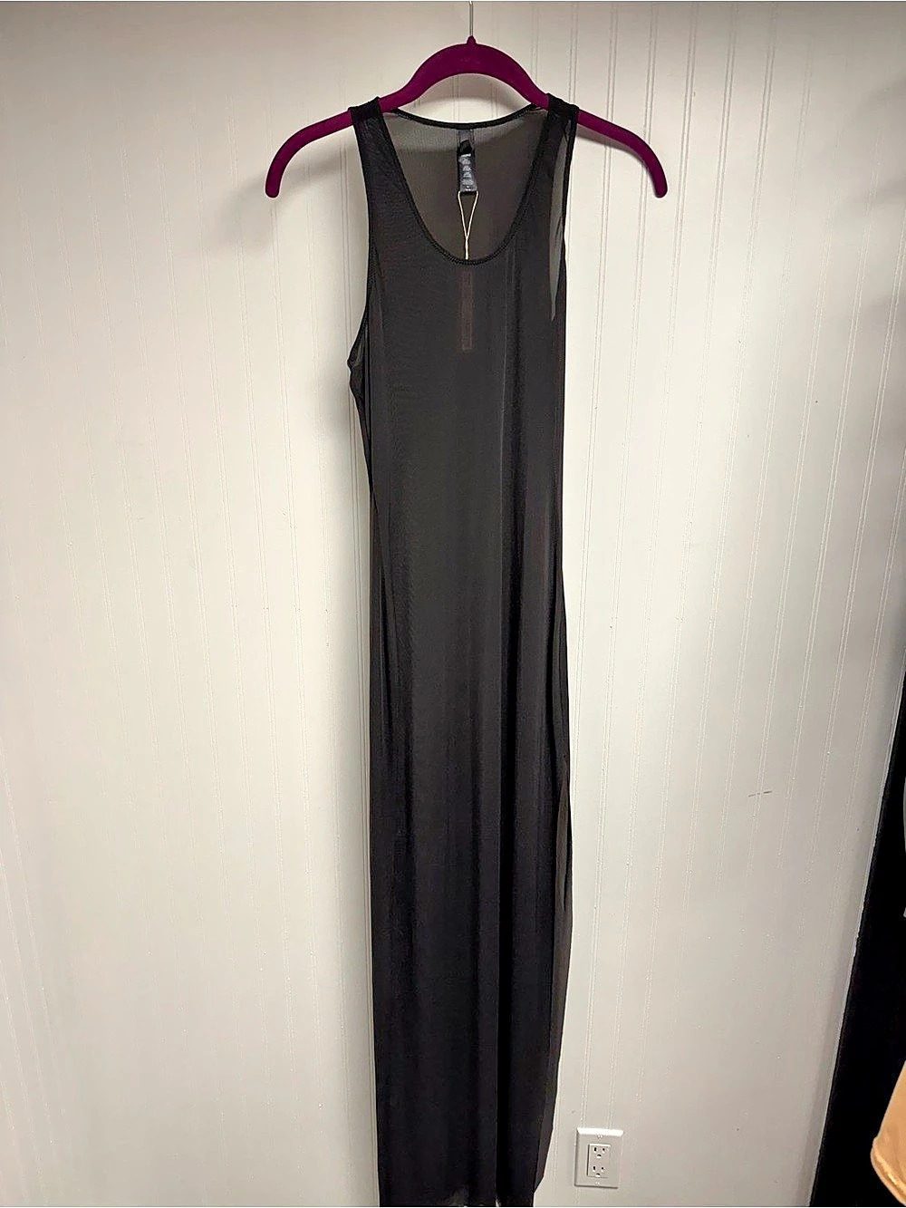 SKIMS Mesh Cover-Ups Long Dress Mesh Maxi Dress in Black Medium